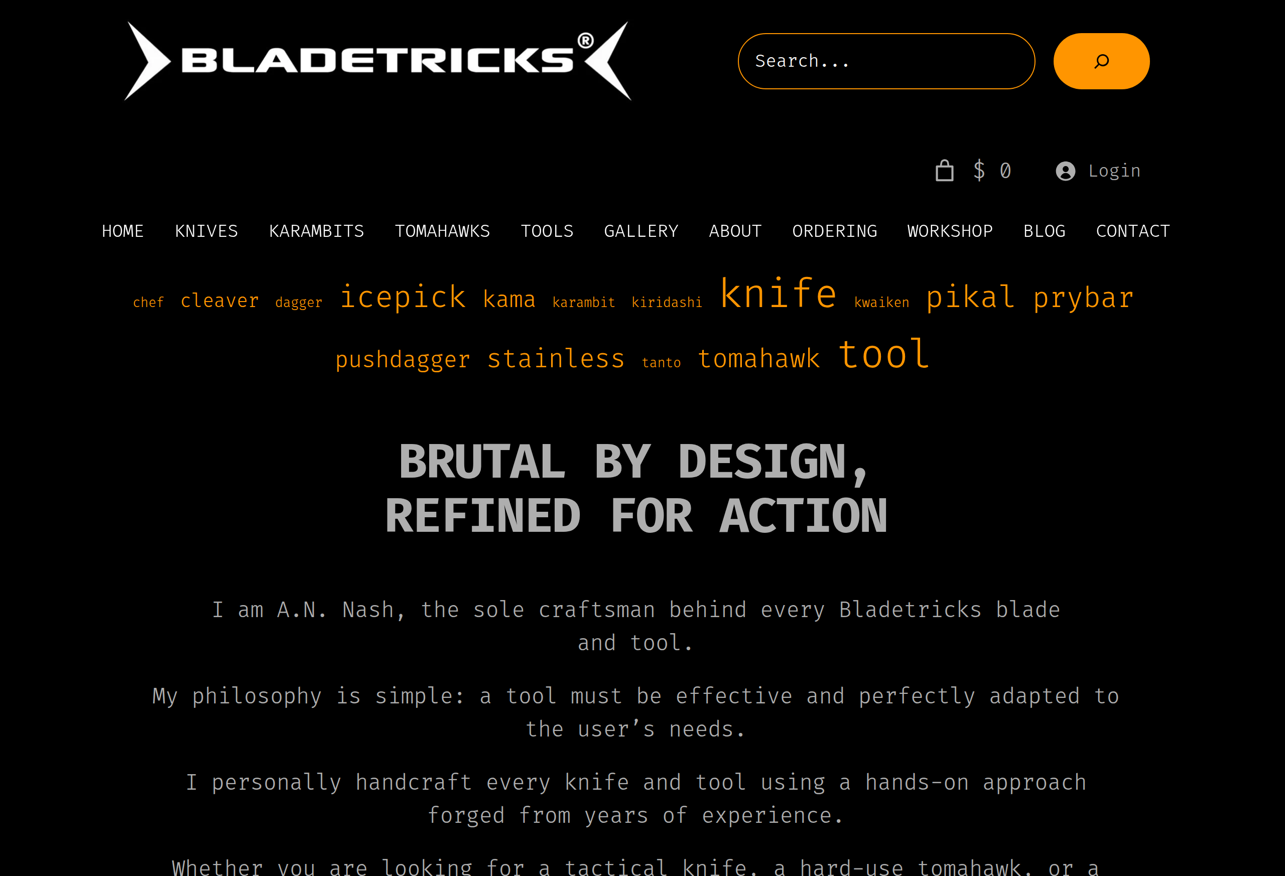 Bladetricks online store screenshot